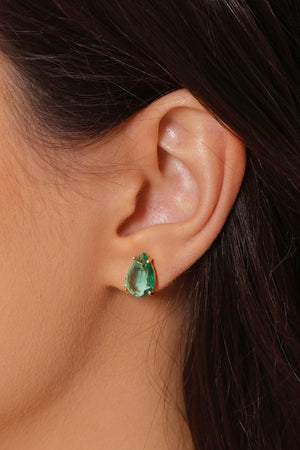 Conjunto Gota Turmalina Banhado a Ouro 18K