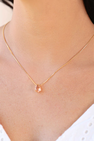 Conjunto Gota Morganita Banhado a Ouro 18K