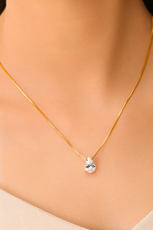 Conjunto Gota Cristal Banhado a Ouro 18K