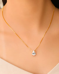 Conjunto Gota Cristal Banhado a Ouro 18K