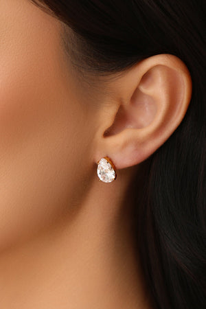 Conjunto Gota Cristal Banhado a Ouro 18K