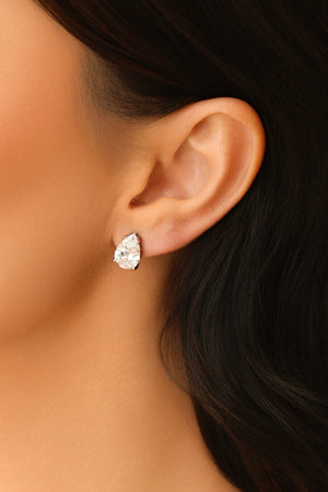 Conjunto Gota Cristal Ródio Branco