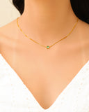 Gargantilha Veneziana Ponto de Luz Turmalina 5 mm Banhado a Ouro 18K - 45 cm