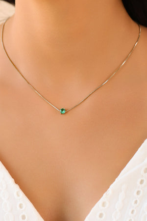 Gargantilha Veneziana Ponto de Luz Turmalina 5 mm Ródio Branco - 45 cm