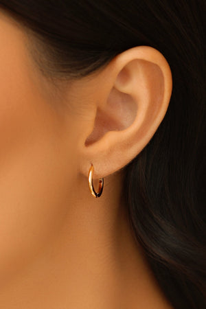 Brinco Argola Click Lisa 1.3 cm Banhado a Ouro 18K