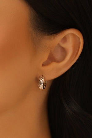 Brinco Argola Click Tela 1.3 cm Ródio Branco