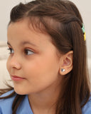 Brinco Infantil Coração Liso Ródio Branco