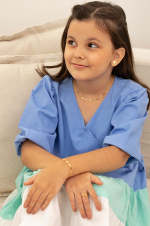 Pulseira Infantil Corações Lisos Banhado a Ouro 18K