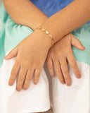 Pulseira Infantil Corações Lisos Banhado a Ouro 18K
