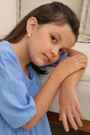 Brinco Infantil Sorriso 2.0 cm Banhado a Ouro 18K