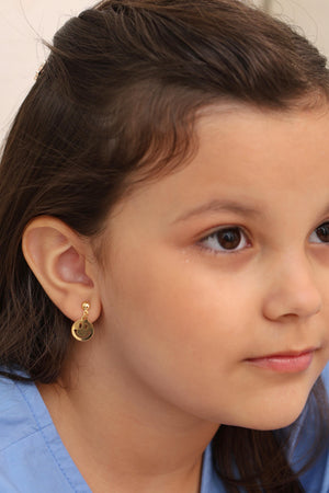 Brinco Infantil Sorriso 2.0 cm Banhado a Ouro 18K