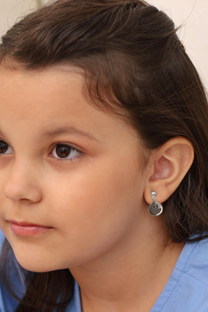 Brinco Infantil Sorriso 2.0 cm Ródio Branco