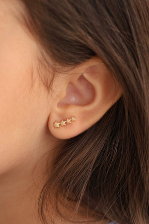 Ear Cuff Infantil Estrelas Banhado a Ouro 18K