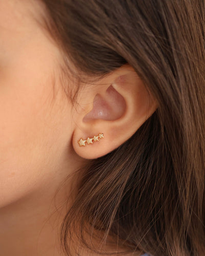 Ear Cuff Infantil Estrelas Banhado a Ouro 18K