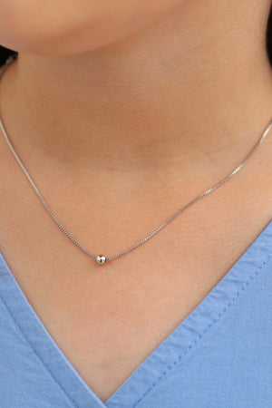 Gargantilha Infantil Veneziana Bolinha Lisa 4 mm Ródio Branco