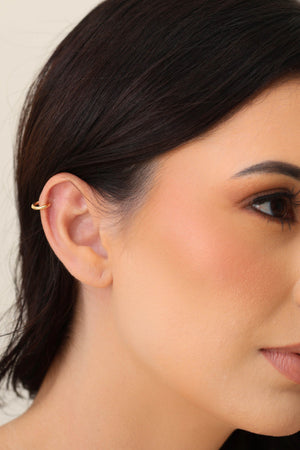 Piercing para Hélix Liso 9 mm Banhado a Ouro 18K