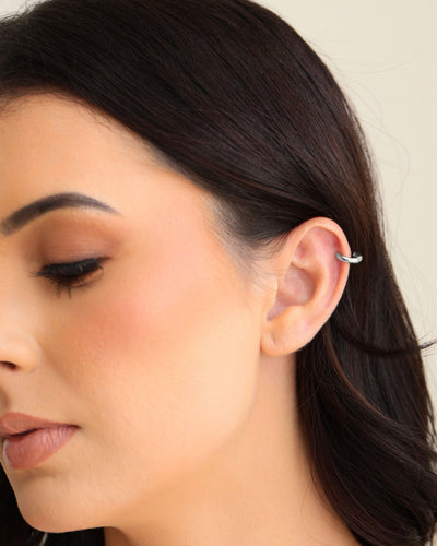 Piercing para Hélix Liso 1 cm Ródio Branco