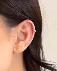 Piercing para Hélix Liso 8 mm Ródio Branco