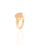 Anel Coração Cravejado Cristal Tamanho 15 Banhado a Ouro 18K