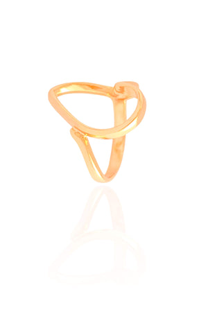 Anel Coração Vazado Tamanho 18 Banhado a Ouro 18K