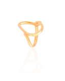 Anel Coração Vazado Tamanho 18 Banhado a Ouro 18K