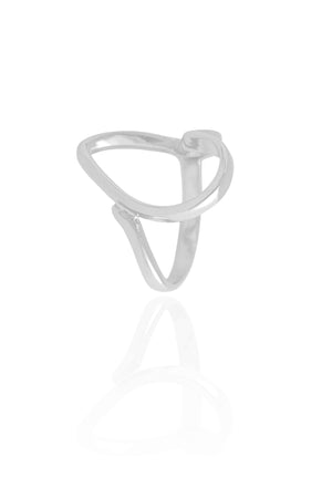 Anel Coração Vazado Tamanho 25 Ródio Branco