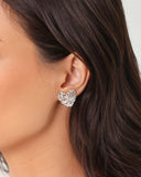 Conjunto Coração Galhos Ródio Branco