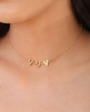 Choker Elos Corações Lisos Banhado a Ouro 18K