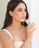 Choker Elos Corações Lisos Ródio Branco