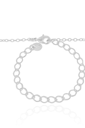 Choker Elos Corações Lisos Ródio Branco