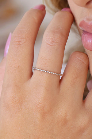 Anel Bolinhas Tamanho 23 Ródio Branco