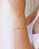 Pulseira Grumet Coração Cravejado Cristal Ródio Branco