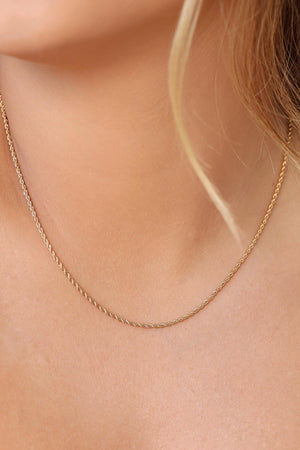 Gargantilha Cordão Baiano 1.5 mm Banhado a Ouro 18K - 45 cm