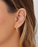 Brinco Argola Click Oval Liso 1.8 cm Banhado a Ouro 18K