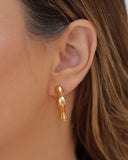 Brinco Argola Orgânica Lisa ABS 2.2 cm Banhado a Ouro 18K