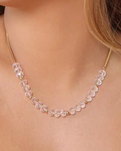 Colar Snake Cristais Banhado a Ouro 18K - 40 cm