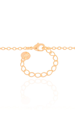 Gargantilha Elos Bolas Lisas e Cristais Banhado a Ouro 18K - 40 cm