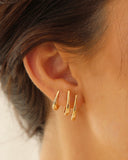 Trio de Argolas Gotas Lisas Banhado a Ouro 18K