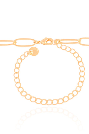 Gargantilha Elos Ovais Ponto de Luz Cristal Banhado a Ouro 18K - 45 cm