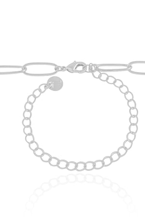 Gargantilha Elos Ovais Ponto de Luz Cristal Ródio Branco - 45 cm