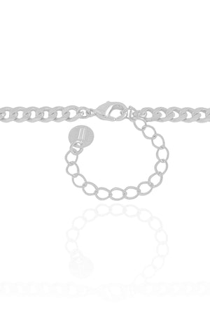 Gargantilha Plaquinhas Pontos de Luz Cristal Ródio Branco - 45 cm