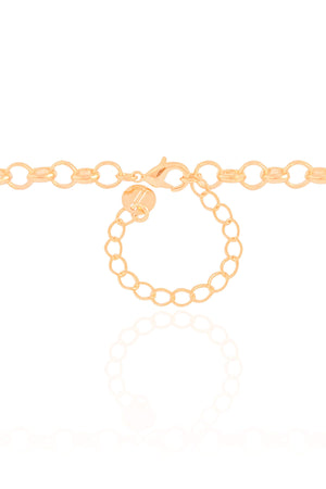 Gargantilha Elos Portugueses Pontos de Luz Cristal Banhado a Ouro 18K - 45 cm