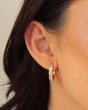 Brinco Argola Click Gotas Cristal 1.9 cm Banhado a Ouro 18K