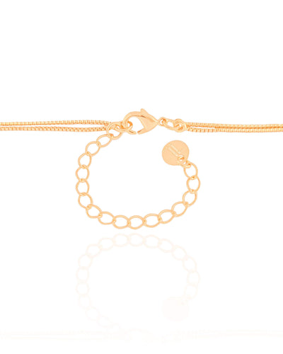 Gargantilha Dupla Gotas Cristal Banhado a Ouro 18K