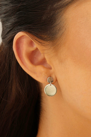 Brinco Redondo Duplo Liso Ródio Branco