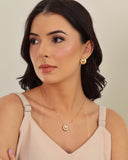 Brinco Redondo Ponto de Luz Cristal 1.7 cm Banhado a Ouro 18K