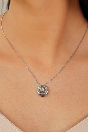 Gargantilha Veneziana Redondo Ponto de Luz Cristal Ródio Branco - 45 cm