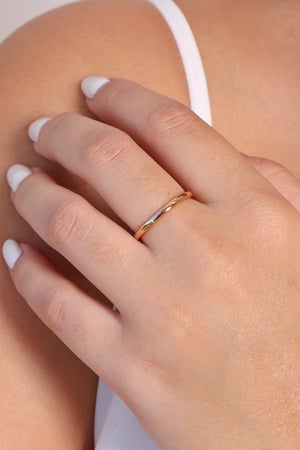 Anel Ajustável Liso Tamanho G Banhado a Ouro 18K