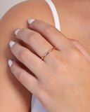 Anel Ajustável Liso Tamanho G Banhado a Ouro 18K