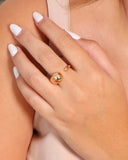 Anel Ajustável Gota Lisa Tamanho P Banhado a Ouro 18K